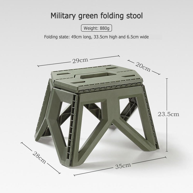 Outdoor Portable Folding Stool Campstool for Adults Children (Army Green)
