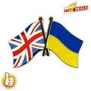Ukraine UK Ukrainian Diplomat Brooch Flag Lapel Pin Badges SUPPORT PEACE