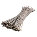 100PCS 4.6x300mm Stainless Steel Exhaust Wrap Coated Locking Cable Zip Ties