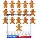 Yard Signs with Stakes Xmas Gingerbread Man Lawn Sign Decorations - 16 Pieces