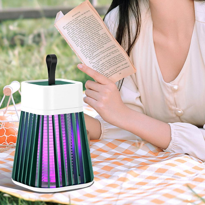 Electric Bug Insect Trap LED Lamp Mute Mosquito Killer (Rechargeable Grey)
