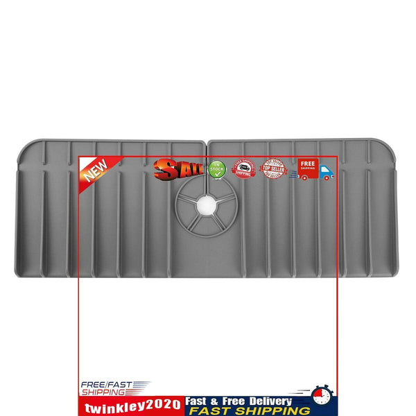 Silicone Kitchen Faucet Absorbent Mat Sink Water Splash Odor Guard (Grey) Newly