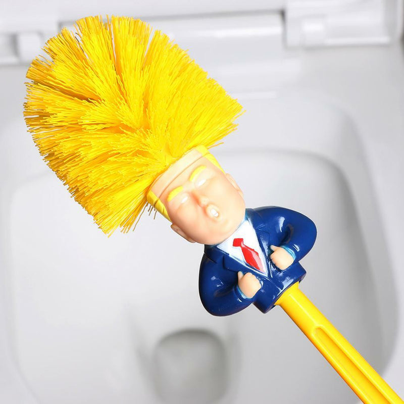 Creative Plastic Trump Toilet Brush Base Bath Nightstool Groove Clean Tool Gifts
