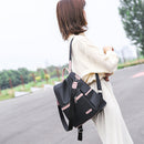 Retro Women Oxford Cloth Hit Color Anti-theft Backpacks Shoulder Crossbody Bag
