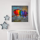 Oil Paint By Numbers Colorful Bird Frameless Picture Craft Kit for Living R