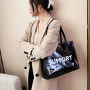 Women Transparent Handbag Pouch Composite Bags Stylish Large Tote Underarm Bag