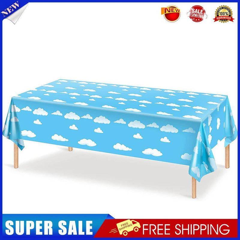 Blue Sky Cloud Tablecloth Pool Beach Birthday Party Disposable Table Covers