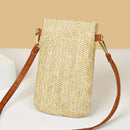 Summer Women Mini Straw Crossbody Bags Hand Woven Phone Wallet Female Satchels