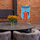 Retro Italian Coffee Metal Plate Painting for Bar Pub Tin Plaques Wall Sign