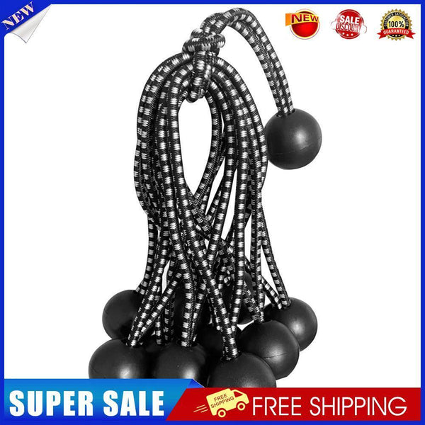 12pcs Camping Tent Binding Rope Outdoor Canopy Elastic Strap (Black White)