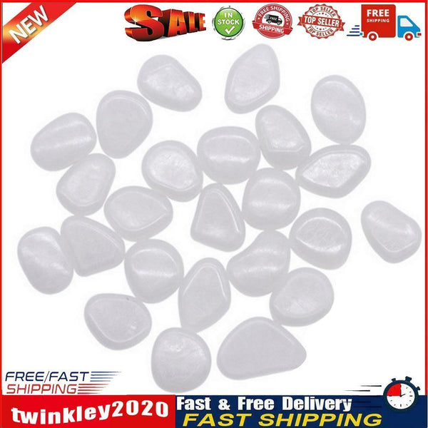 100pcs Luminous Pebbles Rocks Mix Color Stone Fish Tank Decoration (White) Newly