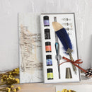 Gradient Feather Fountain Dip Pen Set Crystal Writing Pen Calligraphy Stati