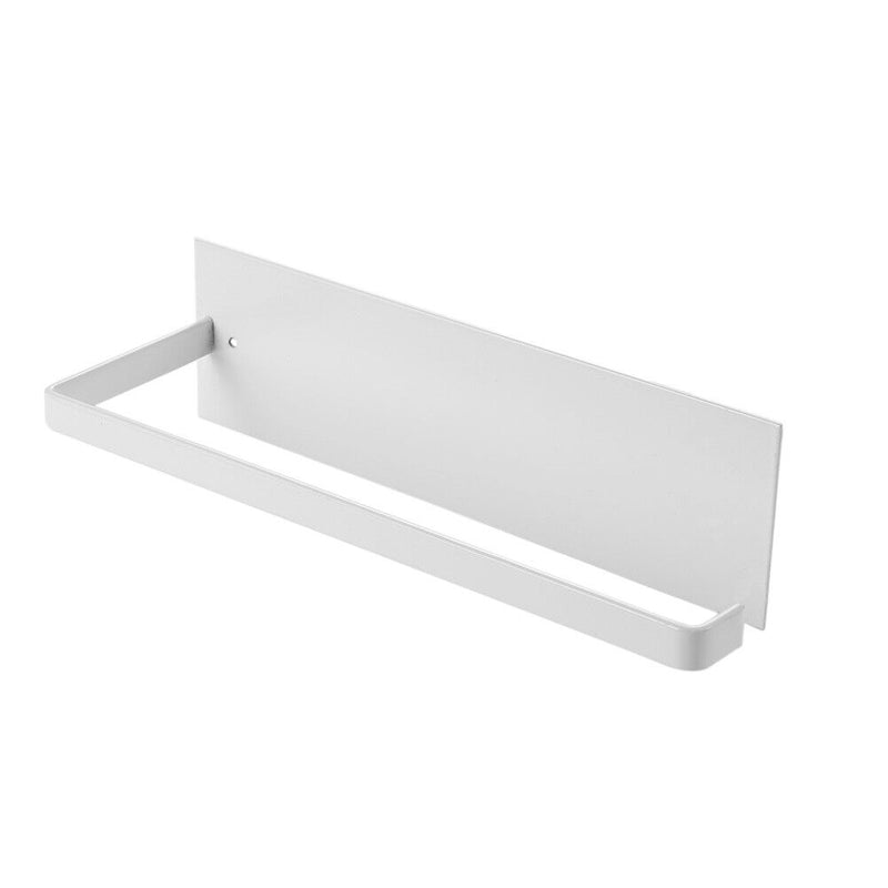 Kitchen Self-adhesive Roll Paper Holder Bathroom Towel Storage Rack (White)