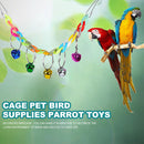 Small Parrot Bell Colorful Handmade Pet Jewelry Hanging Cage Bell Swing (C)
