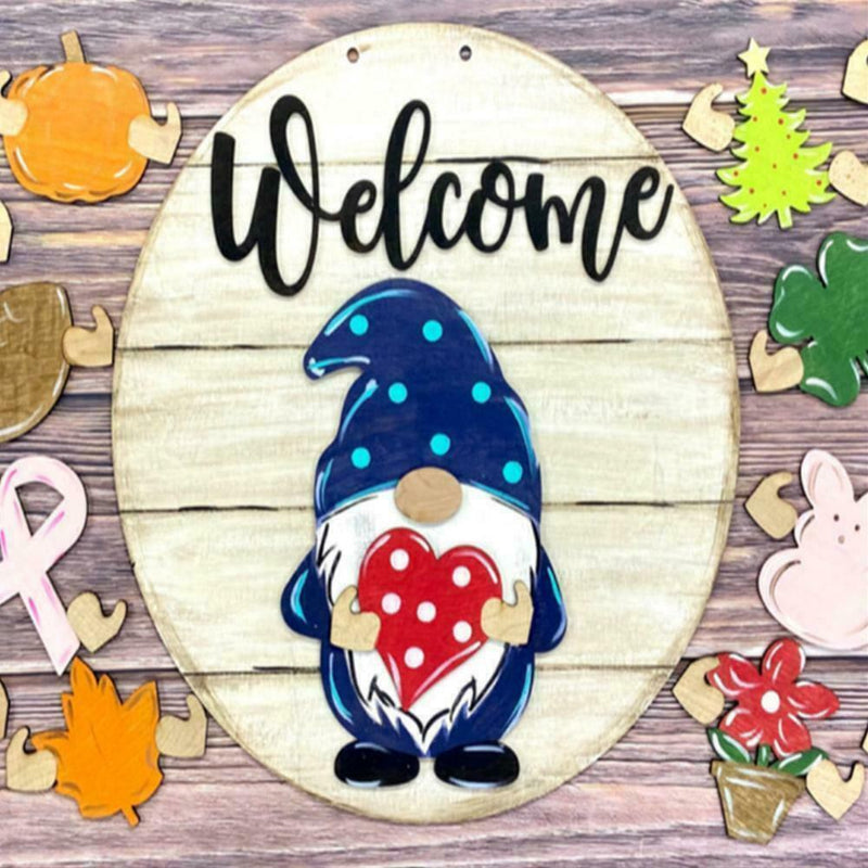 Gnome Door Hanger Welcome Door Hanging Plate Decoration Ornament SALE HOT U1V2