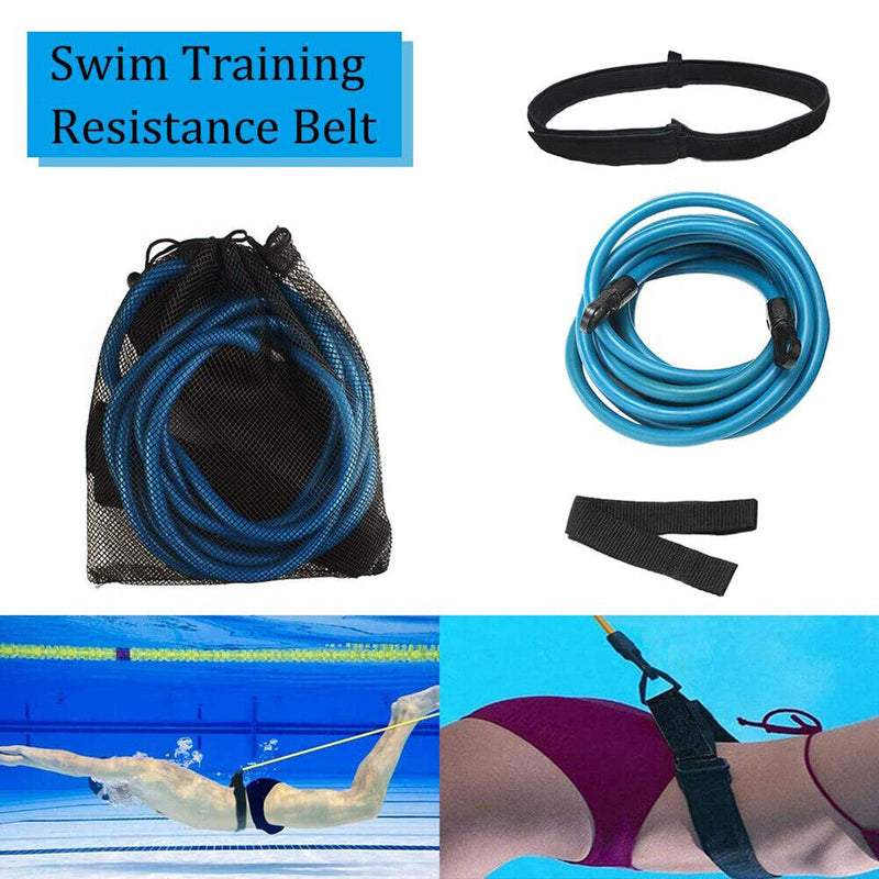 Swim Training Exercise Belts Rope Swimming Harness Resistance Band (Blue) Newly
