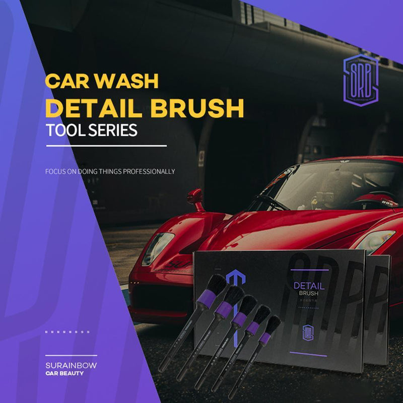 5pcs Car Detailing Brushes Soft Bristle Auto Dashboard Wheel Rim Cleaner Brushes