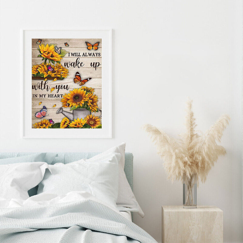 DIY Diamond Painting Kit Full Round Rhinestone 5D Butterfly Sunflower Picture