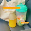 Portable Cup with Fork - Low-cal Food Container for Cereal Oatmeal (Green) Newly
