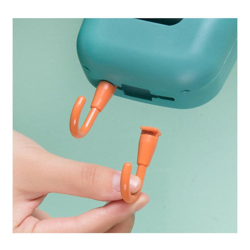 Phone Wall Mounted Holder Detachable Hook Plug Charging Organizer (Green)