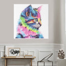 Full Round Drill Acrylic Diamond Painting Colored Cat Kit Rhinestones Pictu
