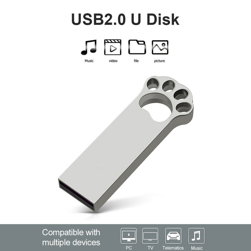 Zinc Alloy USB Thumb Drive Cat Paw USB 2.0 Pendrive 128GB 64GB 32GB 16GB 8GB 4GB