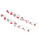 Women 8Pcs/Set Gift Santa Deer Christmas Tree Snowflake Xams Stud Earrings