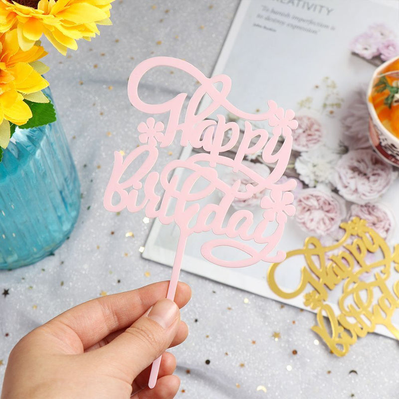 Wedding Decoration Cake Topper Acrylic Decor Happy Birthday Party Supplies