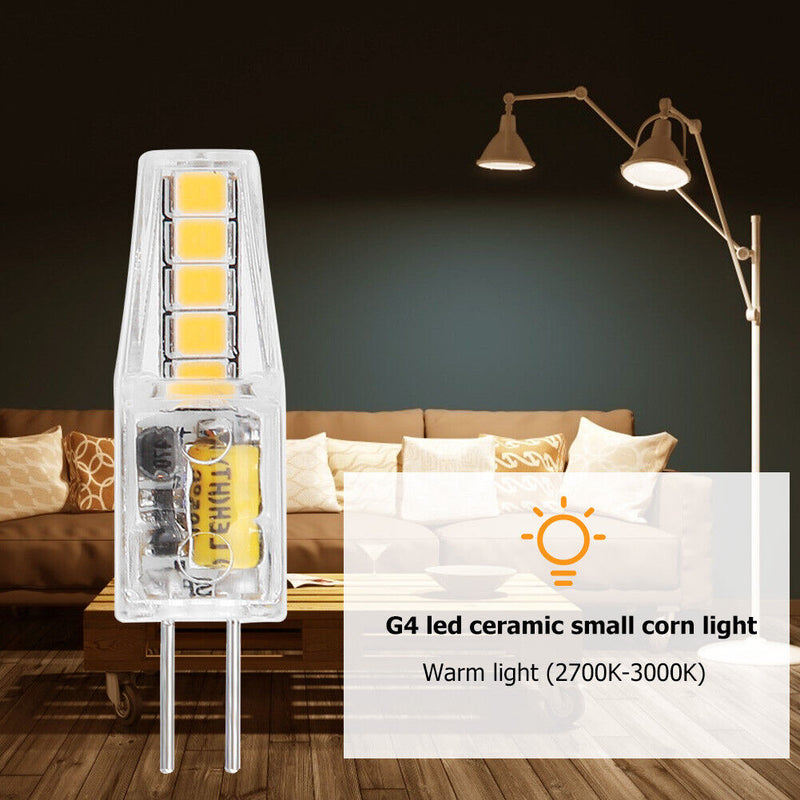 12V AC/DC G4 LED Lamp Bulb 2W SMD2835 10LED Chandelier Light Bulb (WW) Newly