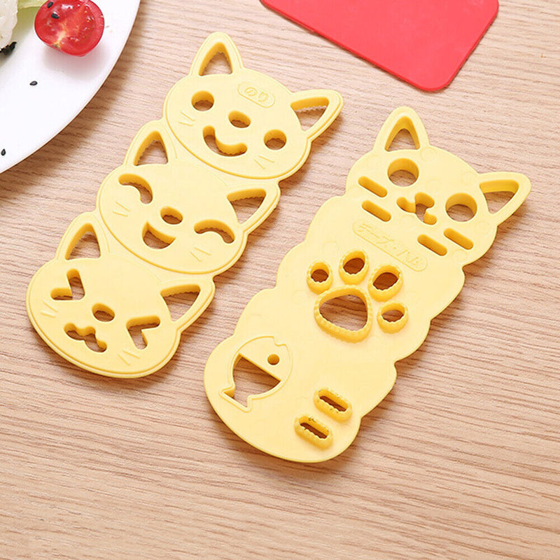 Cat Rice Ball Mould Onigiri Maker Set Cartoon Sushi Making Kitchen Tools