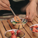 Camping Stainless Steel Bowl Lengthened Handle Picnic Cup for Outdoor Supplies