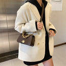 Street Alligator Messenger Bag PU Leather Women Clasp Chain Shoulder Clutch Tote