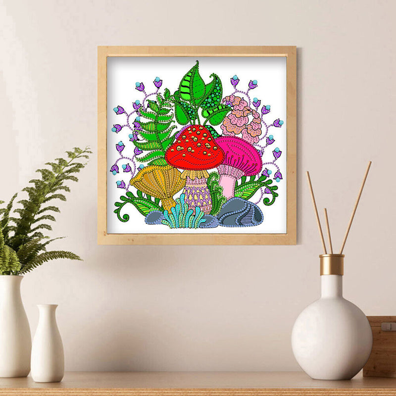 Part Drill Special Shaped DIY Colorful Mushroom Diamond Painting Picture Craft