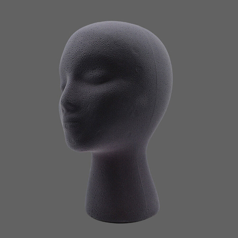 Female Styling EPS Flocking Head Mold Wig Glasses Holder Stand Rack (Grey) Newly