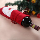 Home Wine Bottle Cover Bag Elasticated Collar Christmas Gift Red Santa Claus
