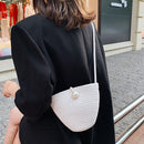 Knit Shoulder Crossbody Bag Fashion Woven Straw Lady Beach Holiday Messenger Bag