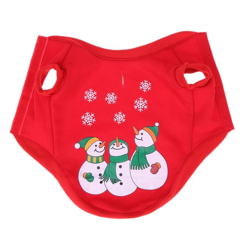 Christmas Dog Pullover Costume Santa Snowman Coat Pet Clothes(Red)(S)