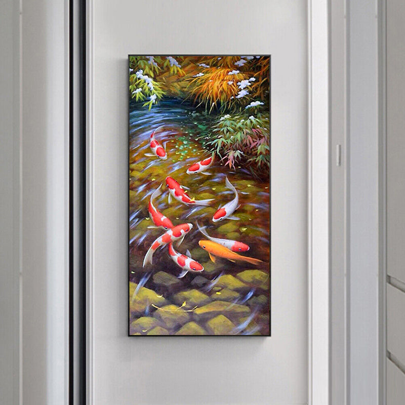 Full Round 5D DIY Diamond Painting Lucky Fish Embroidery Cross Stitch Home De
