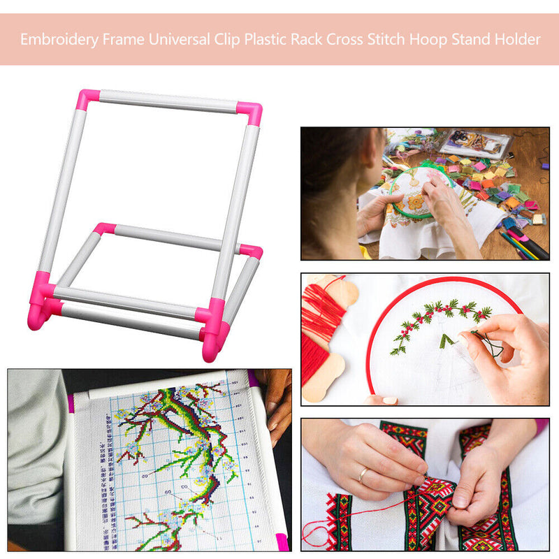 Desktop Stand Rack Hoop Embroidery Frame Cross Stitch Stand Clip Sewing Tool