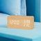 Alarm Clock LED Wooden Watch Table Voice Control Digital Wood Electronic Desktop
