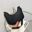 Women Pure Color Chain PU Shoulder Underarm Bag Retro Ladies Small Hobos Handbag