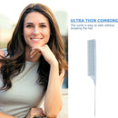 Pro Fine-Tooth Metal Pin Tail Comb Salon Home Plastic Hair Styling Dyeing Bru