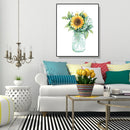 Painting By Numbers DIY Sunflower Canvas Oil Art Picture for Home Wall Decor Kit