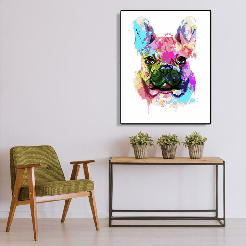 Painting By Numbers DIY Colorful Dog Canvas Oil Wall Art Picture Ornaments Kit
