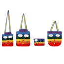 Gift Large Capacity Rainbow Knitted Tote Shoulder Bags Handbag Messenger Bag