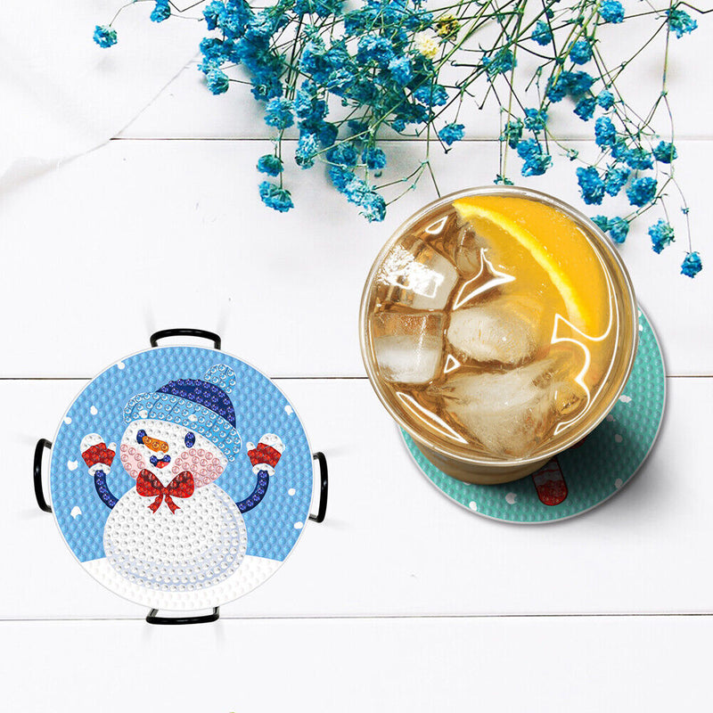 DIY Acrylic Diamond Coaster Set Christmas Style (8 Piece Set 1 Rack) (BD205)
