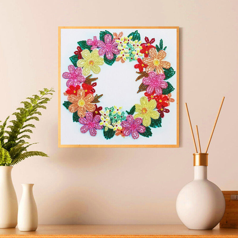 5D DIY Colorful Wreath Part Special Drill Diamond Painting Mosaic Artwork Newly