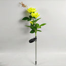 IP65 Waterproof Solar Powered 3 LED Rose Light Garden Ground Lamp (Yellow) Newly