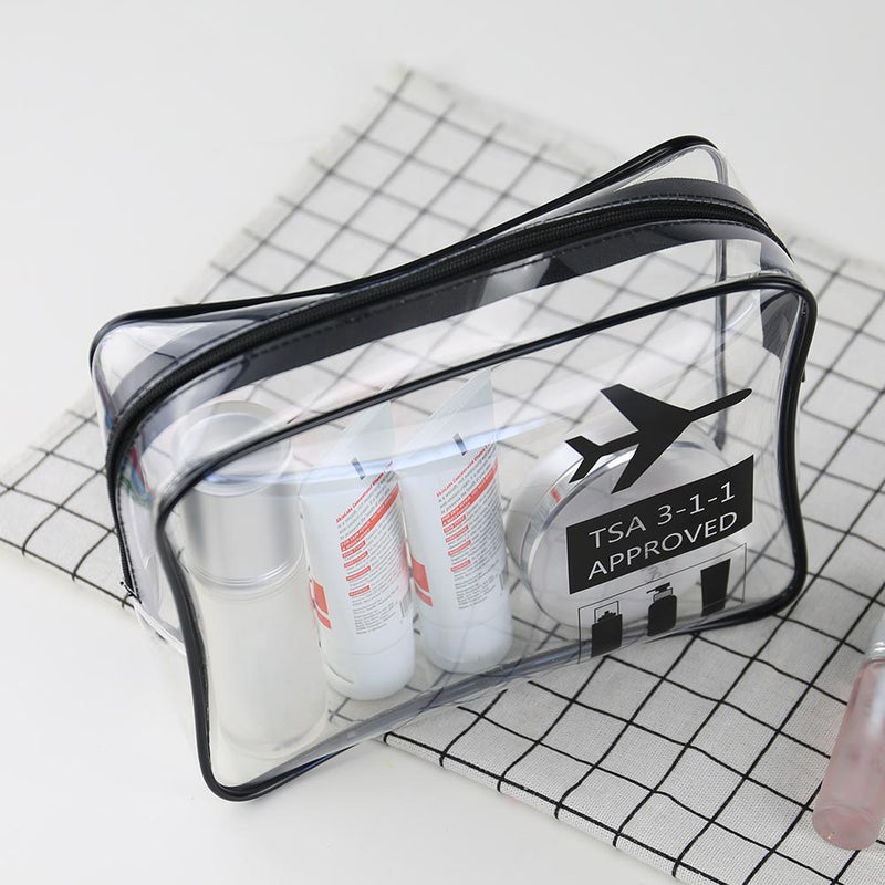 Affeco Unisex TPU Transparent Waterproof Cosmetic Bag Travel Makeup Organizer