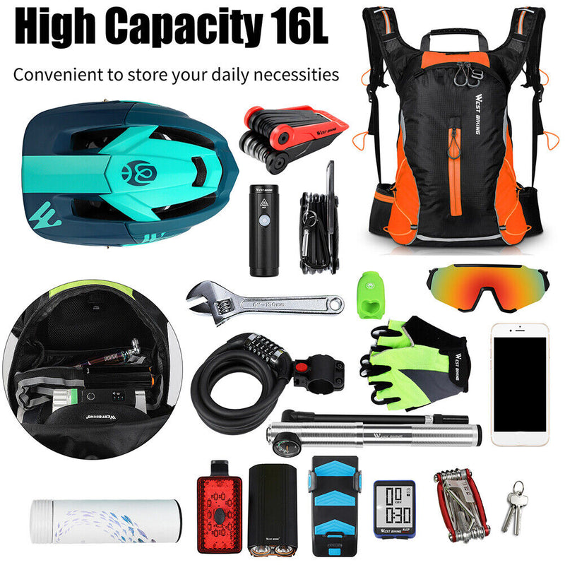 Cycling Backpack Men Women Bicycle Hiking Camping Travel Bagpack (Red)